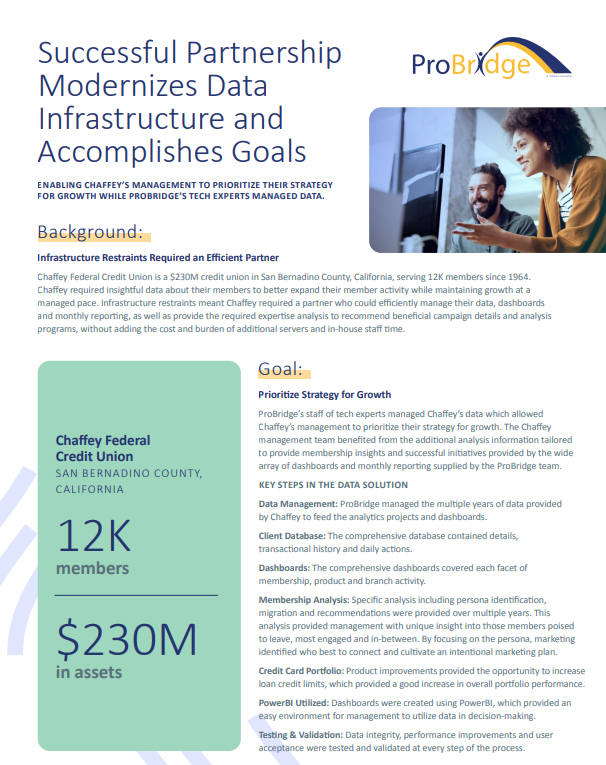 Chaffey Federal Credit Union Case Study, ProBridge